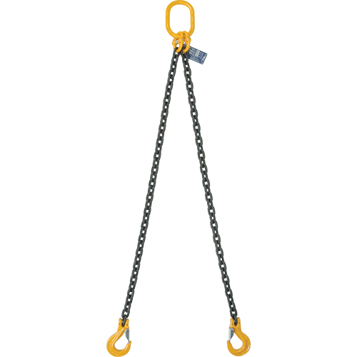 Chain Slings, 80 Chain, Double Legs, Oblong & Grab Hooks, 5/8" x 5' NRZ Safety Inc.