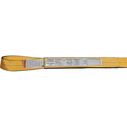 &eacute;lingues de levage en nylon, Pli Simple, Oeillet double, Type 3, 1" la x 3' lo, Limite de charge verticale 1600 lb NRZ Safety Inc.