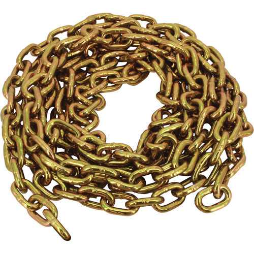 Chaîne de calibre 70 pour le transport d'importation, Acier au carbone, 1/2" x 100' (30,4 m) l, Calibre 70, Charge d'utilisation 11 300 lb (5,65 tonne) NRZ Safety Inc.