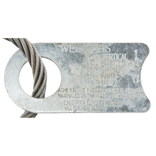 &eacute;lingue de levage &agrave; c&acirc;ble m&eacute;tallique - deux boucles NRZ Safety Inc.