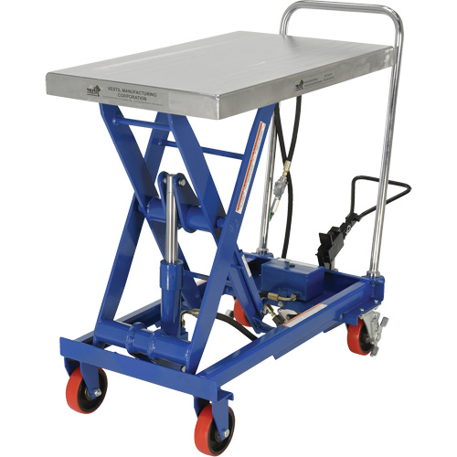 Pneumatic Hydraulic Scissor Lift Table, Steel, 32-1/2" L x 19-3/4" W, 1000 lbs. Cap. NRZ Safety Inc.
