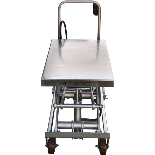 Pneumatic Hydraulic Scissor Lift Table, Stainless Steel, 35-1/2" L x 20" W, 800 lbs. Cap. NRZ Safety Inc.