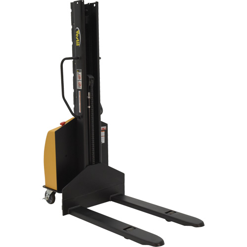 Narrow Mast Powered Lift Stacker, Electric Operated, 1000 lbs. Capacity, 63" Max Lift NRZ Safety Inc.
