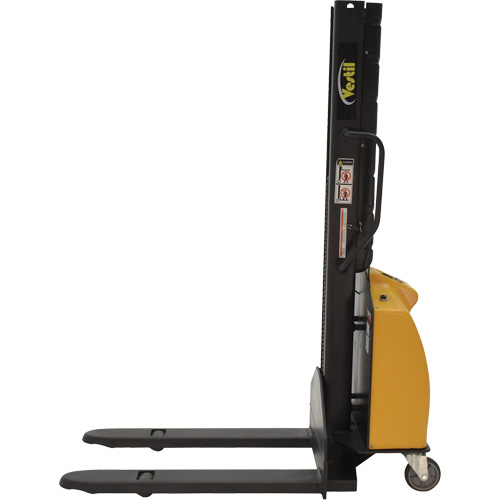 Narrow Mast Powered Lift Stacker, Electric Operated, 1000 lbs. Capacity, 63" Max Lift NRZ Safety Inc.