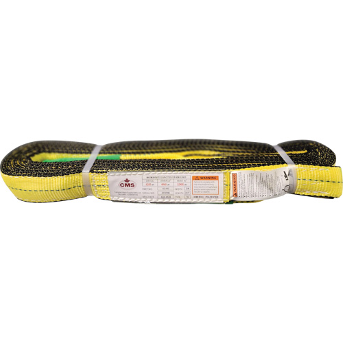 Polyester Web Sling, Double Ply, Twisted Eye, Type 4, 2" W x 20' L, 6400 lbs. Vertical Cap. NRZ Safety Inc.