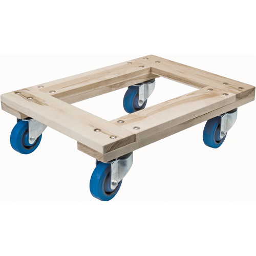 Chariots en bois franc - usage intensif, Roues en Caoutchouc, Capacit&eacute; de 1400 lb, 18" la x 24" p x 7" h NRZ Safety Inc.