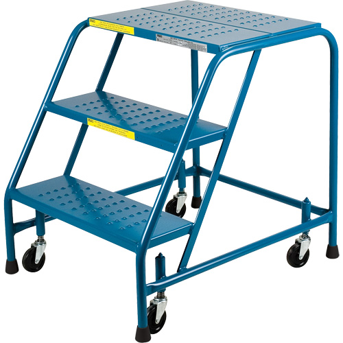 Escabeau roulant certifi&eacute; par la CSA, 3 marches, Largeur de la marche 22", Hauteur de la plateforme 28", Acier NRZ Safety Inc.