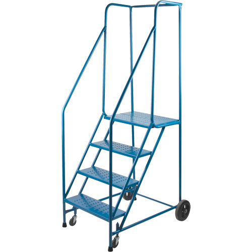 CSA-Certified Rolling Step Ladder, 4 Steps, 22" Step Width, 37" Platform Height, Steel NRZ Safety Inc.