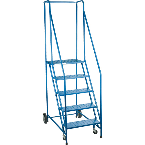 CSA-Certified Rolling Step Ladder, 5 Steps, 22" Step Width, 46" Platform Height, Steel NRZ Safety Inc.