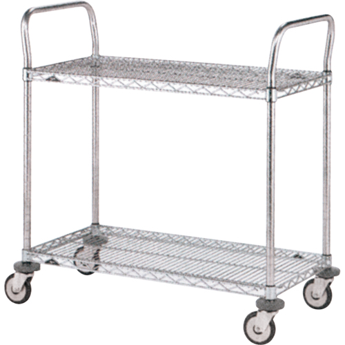 Standard-Duty Utility Carts, Stainless Steel, 24" x 39" x 24", 500 lbs. Capacity NRZ Safety Inc.