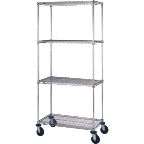 Chariots en treillis m&eacute;tallique, Chrom&eacute;, 24" x 81" x 48", Capacit&eacute; 800 lb NRZ Safety Inc.