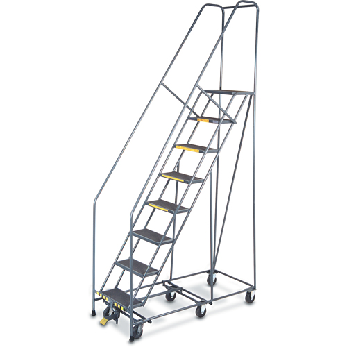 &eacute;chelles Pivotantes A/Roulettes Au Centre, 8 marches, Largeur de la marche 16", Hauteur de la plateforme 80", Acier NRZ Safety Inc.