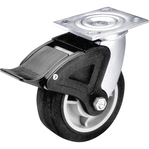 Total Locking Caster, Swivel with Brake, 6" (152.4 mm), Mold-on Rubber, 900 lbs. (408 kg.) NRZ Safety Inc.