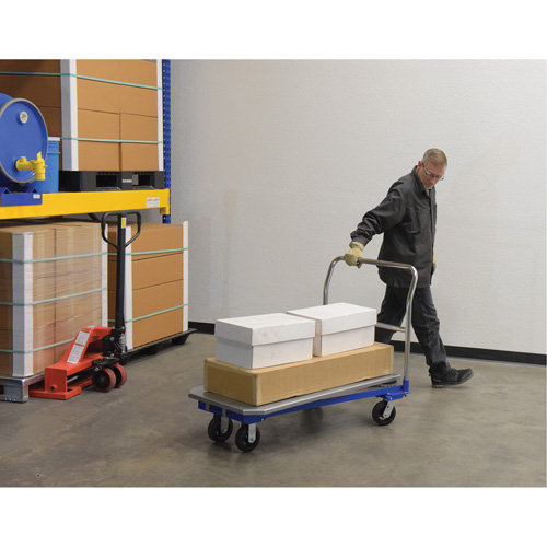 Chariot &agrave; plateforme, 48" lo x 24" la x Capacit&eacute; 1500 lb, Roues en Caoutchouc moul&eacute; NRZ Safety Inc.