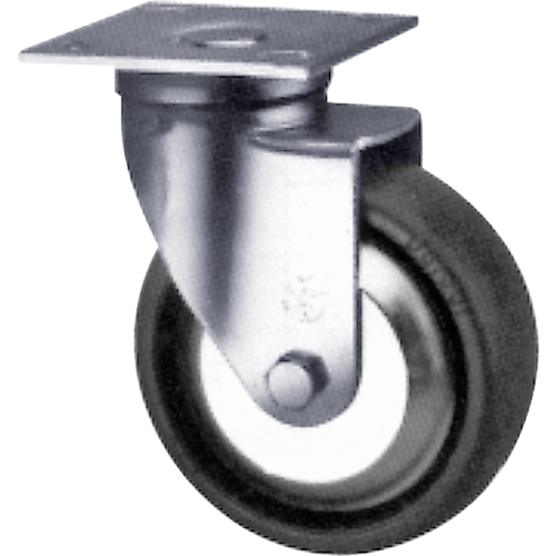 Heavy-Duty Caster, Rigid, 4" (101.6 mm), Solid Elastomer, 900 lbs. (408 kg.) NRZ Safety Inc.