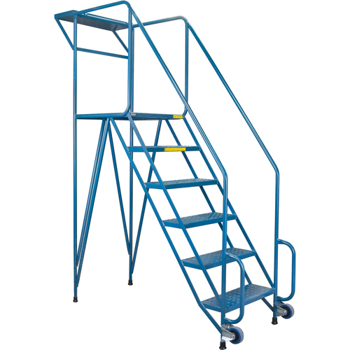 Mechanics/Maintenance Rolling Ladder, Steel, 6 Steps, 57" Platform Height NRZ Safety Inc.