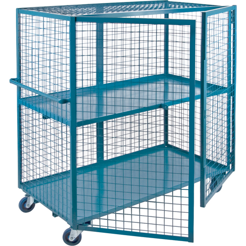 Wire Mesh Truck, 2 Tiers, 63" L x 26" W x 62.5" H, 2400 lbs. Cap. NRZ Safety Inc.