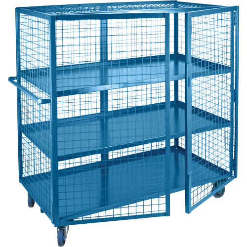 Wire Mesh Truck, 3 Tiers, 75" L x 32" W x 62.5" H, 1200 lbs. Cap. NRZ Safety Inc.