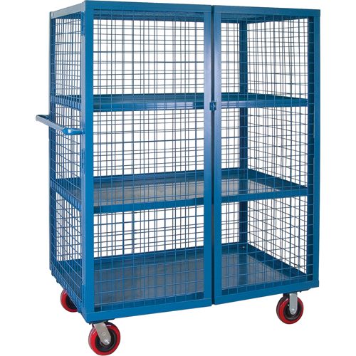 Wire Mesh Truck, 3 Tiers, 51" L x 32" W x 62.5" H, 2400 lbs. Cap. NRZ Safety Inc.