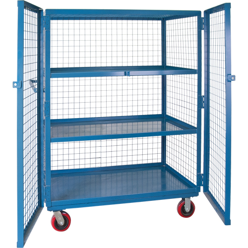 Wire Mesh Truck, 3 Tiers, 51" L x 32" W x 62.5" H, 2400 lbs. Cap. NRZ Safety Inc.