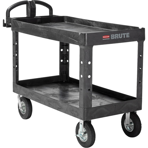 Heavy-Duty Utility Cart, 2 Tiers, 25-1/4" x 33-1/4" x 55", 750 lbs. Capacity NRZ Safety Inc.