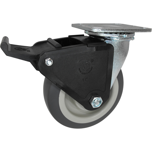 Total Locking Caster, Swivel with Brake, 6" (152.4 mm), Rubber, 500 lbs. (227 kg.) NRZ Safety Inc.