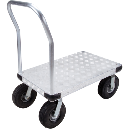 Chariots &agrave; plateforme en aluminium, 24" la x 36" lo, 1600 lb cap, Roues Pneumatique NRZ Safety Inc.