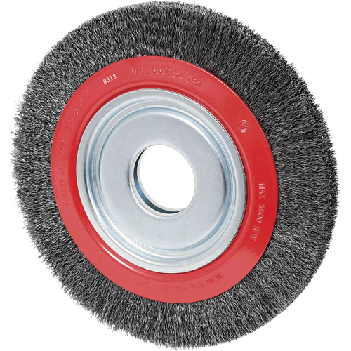Crimped Wire Wheel, 6" Dia., 0.02" Fill, 1/2"/2"/5/8" Arbor NRZ Safety Inc.