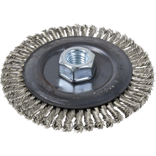 Stringer Bead Brush, 4" Dia., 0.022" Fill, 5/8"-11 Arbor, Stainless Steel NRZ Safety Inc.