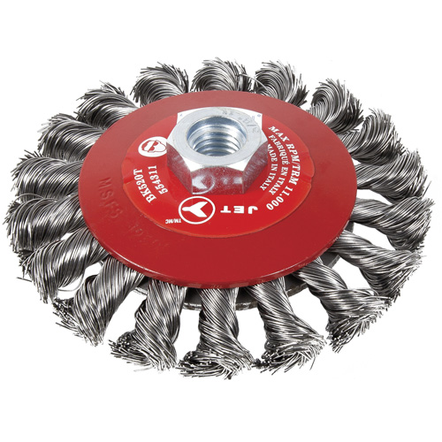 BK520T Knot-Twisted Conical Bevel Brush, 5" Dia., 5/8-11 Arbor NRZ Safety Inc.