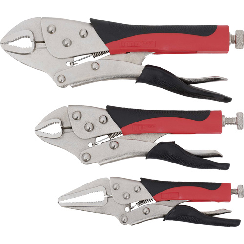 Jeu de pinces-&eacute;taux &agrave; manche rembourr&eacute;, Longueur 6"/10"/7", M&acirc;choire courb&eacute;e/Bec long NRZ Safety Inc.