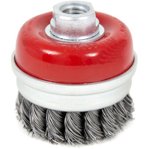 High-Performance Knot Banded Cup Brush, 3" Dia. x 5/8"-11 Arbor NRZ Safety Inc.