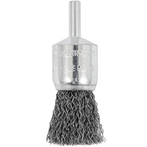 Shaft Mounted Crimped End Brush, 3/4", 0.012" Fill, 1/4" Shank NRZ Safety Inc.
