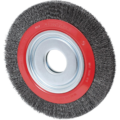 Crimped Wire Wheel, 6" Dia., 0.007" Fill, 2"/1/2" - 5/8" Arbor NRZ Safety Inc.