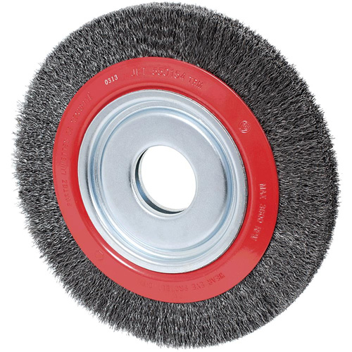 Crimped Wire Wheel, 8" Dia., 0.014" Fill, 1/2"/2"/5/8" Arbor NRZ Safety Inc.