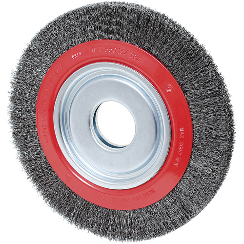 Crimped Wire Wheel, 10" Dia., 0.014" Fill, 2" Arbor NRZ Safety Inc.