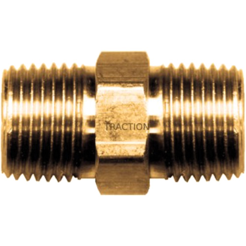 Hex Nipple, Brass, 3/8" x 1/4", NPT x NPT NRZ Safety Inc.