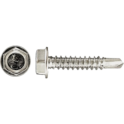 100-Piece Drill-X&reg; Hex HD Tapping Screws, #12 Dia., 1-1/4" L, Zinc Plated NRZ Safety Inc.