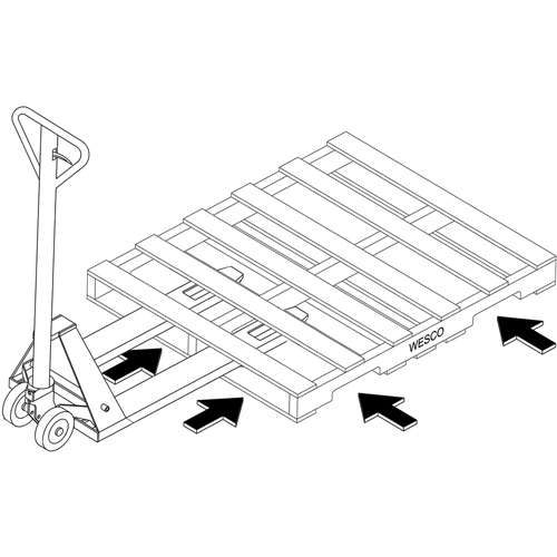 4-Way Hydraulic Pallet Truck, 48" L x 7" W, 4000 lbs. Capacity NRZ Safety Inc.