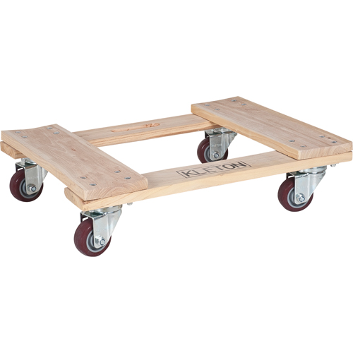 Hardwood Dolly, Polyurethane Wheels, 900 lbs. Capacity, 18" W x 24" D x 7" H NRZ Safety Inc.