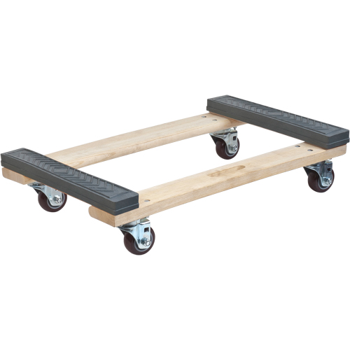 Socle roulant en bois dur &agrave; bouts avec caoutchouc, Cadre en Bois, 18" la x 24" p x 7" h, Capacit&eacute; de 1400 lb NRZ Safety Inc.