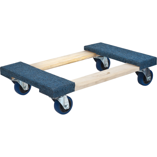 Carpeted Ends Hardwood Dolly, Wood Frame, 18" W x 24" L, 1400 lbs. Capacity NRZ Safety Inc.