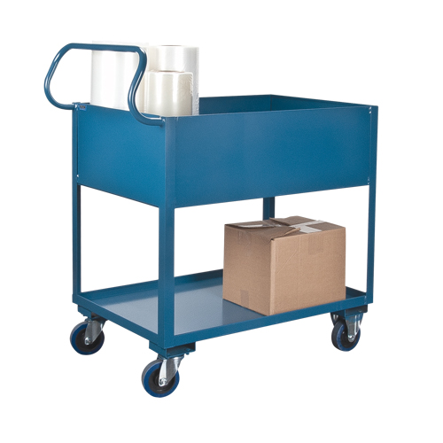 Deep Lipped Service Cart, 2 Tiers, 24" W x 47" H x 36" D, 1200 lbs. Capacity NRZ Safety Inc.