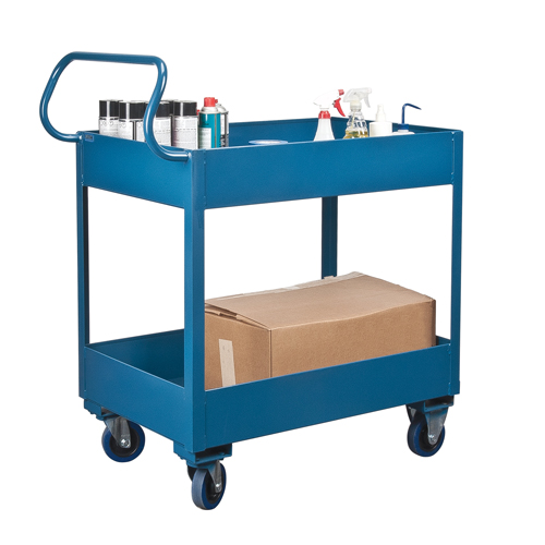 Deep Lipped Service Cart, 2 Tiers, 24" W x 47" H x 36" D, 1200 lbs. Capacity NRZ Safety Inc.