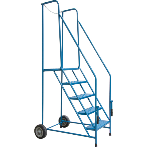 Trailer Access Rolling Ladder with Rails, 6 Steps, 22" Step Width, 55" Platform Height, Steel NRZ Safety Inc.