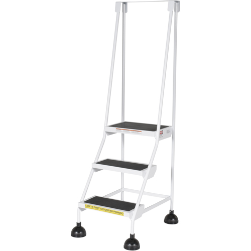 Stop-Step Ladders, 3 Steps, 16" Step Width, 28-11/16" Platform Height, Steel NRZ Safety Inc.