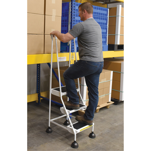 Stop-Step Ladders, 3 Steps, 16" Step Width, 28-11/16" Platform Height, Steel NRZ Safety Inc.