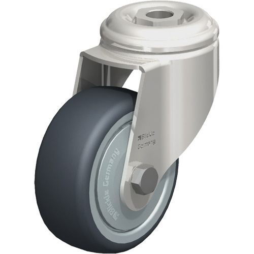 Stainless Steel Thermoplastic Elastomer Caster, Swivel, 3-1/8" (79.5 mm) Dia., 220 lbs. (100 kg.) Capacity NRZ Safety Inc.