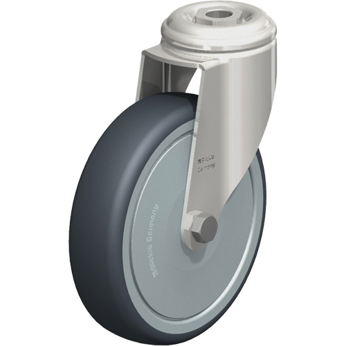 Stainless Steel Thermoplastic Elastomer Caster, Swivel, 5" (127 mm) Dia., 265 lbs. (120 kg.) Capacity NRZ Safety Inc.