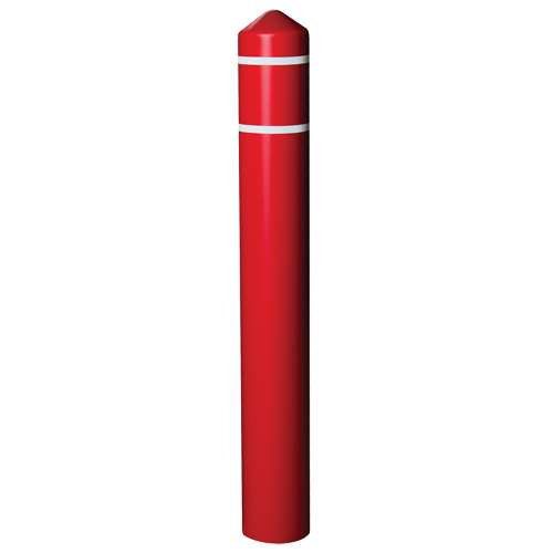 Enveloppe lisse pour butoir avec bandes r&eacute;fl&eacute;chissantes, 8" dia. x 56" l, Rouge NRZ Safety Inc.